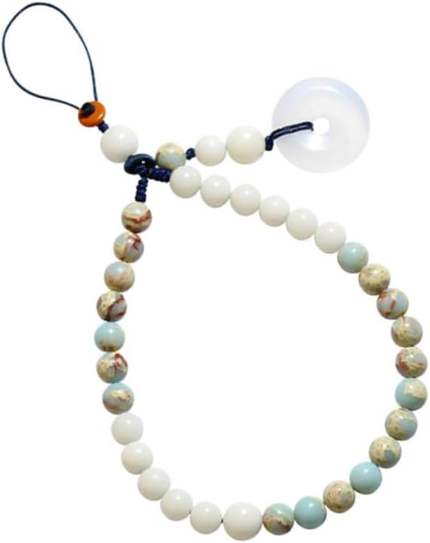 Chinese Style Chalcedony Phone Chain Detachable Lanyard for Phone Decor Easy Attach Detach present for
