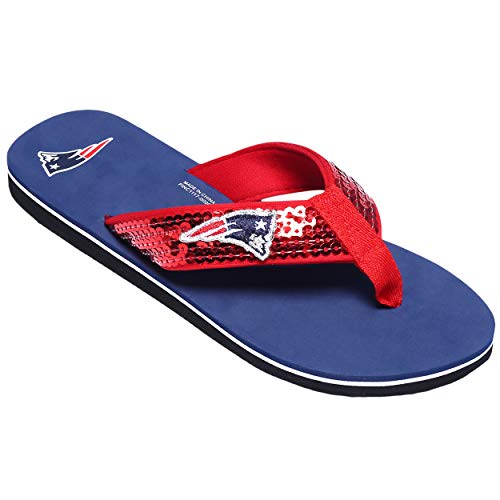 FOCO Damen NFL New England Patriots Flip Flop mit Pailletten, Größe L