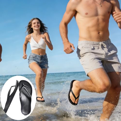 InfiniZer Arch Support Flip Flops Thick Sole Platform Sandals, Non-Slip Cushioning Thong for Women Men UK 3-10 (Black, Adult, Men, 8, Numeric Range, UK Footwear Size System, 9, Medium) - Image 6