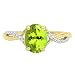 Imagen de Dazzlingrock Collection Anillo de compromiso de oro de 10 quilates de 8 x 6 mm con peridoto de corte ovalado y diamante blanco de corte redondo para mujer