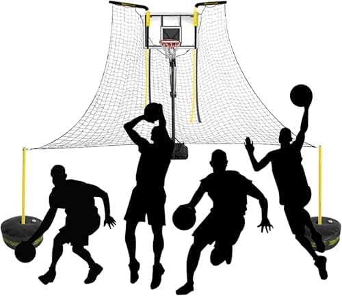 Portable Basketball Return System, Automatic Rebounder Attachment for Indoor/Outdoor Hoops, Training Aid for Shot Accuracy, Basketball Shot Return Net