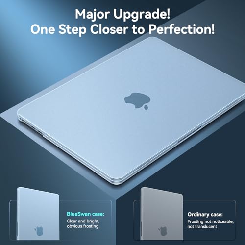 Image of BlueSwan for MacBook Air 13 inch Case, M5-M2 2026-2022 A3240 A3113, 100% Match Official Color, Scratch Resistant, Easy to Snap on, Hard Shell Protective Laptop Cover- Blue