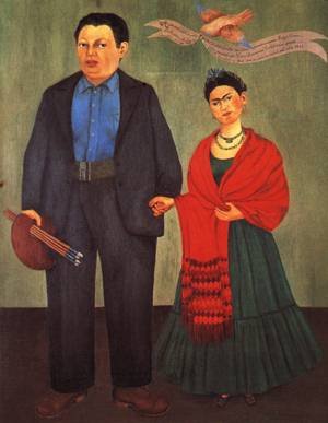 Peinture à l'huile Frida Kahlo Diego Rivera 1931 - Tableau de décoration murale 30x40