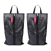 pack all Plus-Sized Shoe Bag for Travel, Water-Resistant Shoe Pouch | Odor-Resistant, Dustproof, Portable, Soccer Cleats & Gym Storage, Fits Up to Size 16, 2 Pack, Black