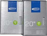 2x Schwalbe Schlauch 40-62/406, AV7 NR.7 AV 20x1.75-2.50 Fahrrad, Schwarz