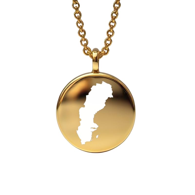 Pendentif carte de la Suède en argent, bijou de voyage délicat pour globe-trotteur
