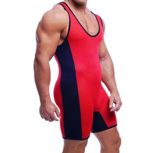 Men's Wrestling Singlets Sleeveless Athletic Supporters Wrestling Uniform Sports Bodysuit Jumpsuits for Fun2