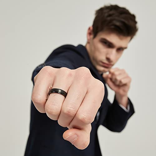 6Mm Black Tungsten Carbide Wedding Ring Band For Men Brushed Style Comfort Fit Size 10 #TOP5