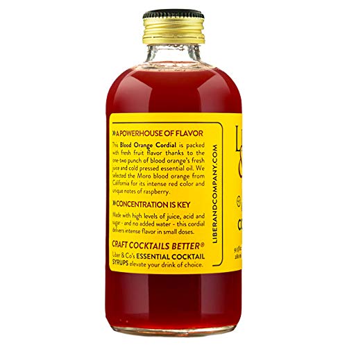 Liber & Co. Blood Orange Cordial (9.5 oz) Made with California Blood Oranges