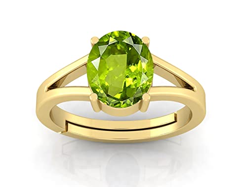Bague ajustable homme femme péridot vert naturel 5,60cts