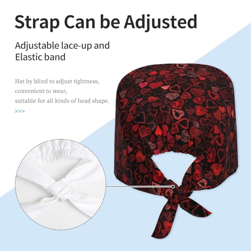 Image of Working Cap Scrub Cap with Sweatband Adjustable Unisex Women Tie Back Hat Nurse Surgical Caps
