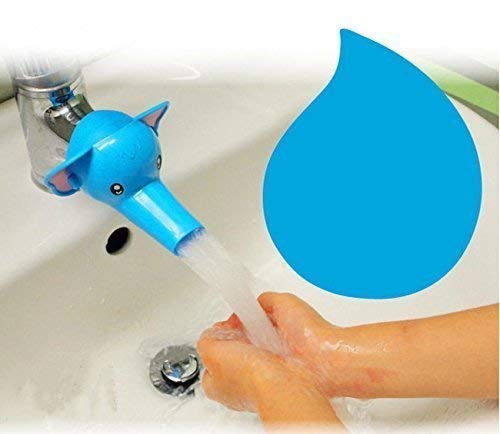 7Seas Children Wash Hands Water Saving Kitchen Bathroom Elephant Water Tap Plastic and Silicone Water Extension Tap Holder (1PCS) (Multicolor) 2