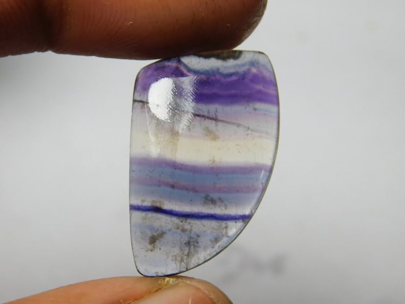 Fluorite naturelle pierre gemme lâche de 24 x 16 mm pour collier et bague - 2