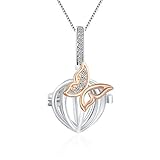 LGSY Pink Butterfly Cage Pendants Crafting Charm for DIY Necklace Bracelet Jewelry Making Sterling...
