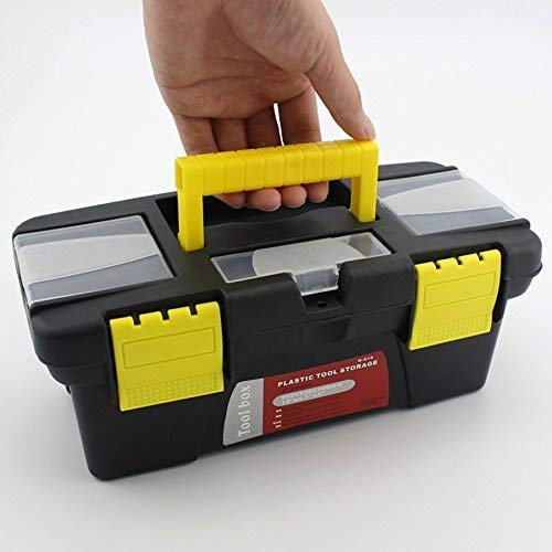 Multipurpose Small Tool Storage Hardware Box Container Case Organizer with Handle Carry Tool Container Tools Kit Storage Accessories for Home and Garage (25 x 12 x 10 cm)