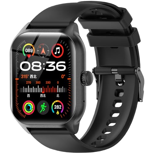 LAOYABB Smartwatch Damen Herren mit Telefonfunktion, 2.01" Zoll Touchscreen Fitnessuhr mit Pulsuhr Schlafmonitor Schrittzähler, IP68 Wasserdicht Sportuhr, Fitness Smart Watch für Android iOS