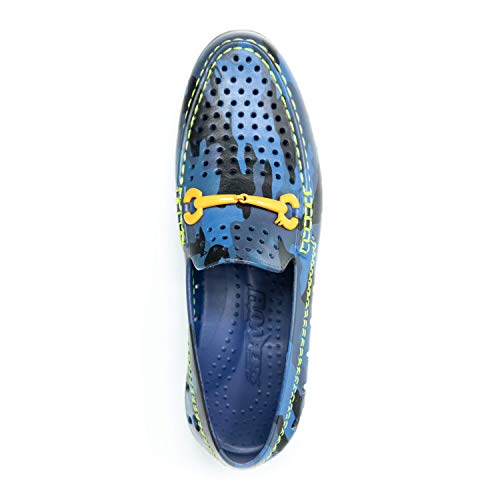 Floafers Chairman Bit Water Shoes, Blue Camo/Lime Green, 102