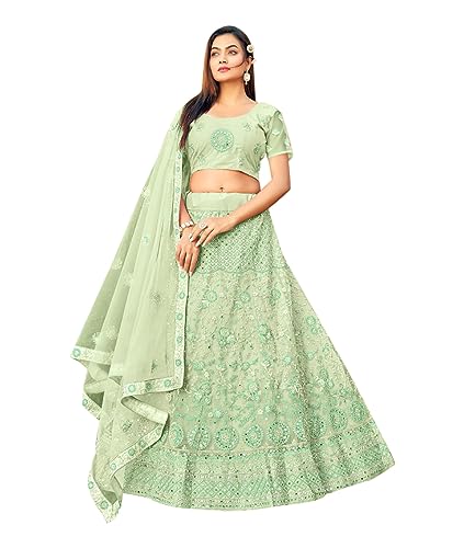 Lehenga Choli vêtement de fête indien traditionnel femme soie coton XL 1275