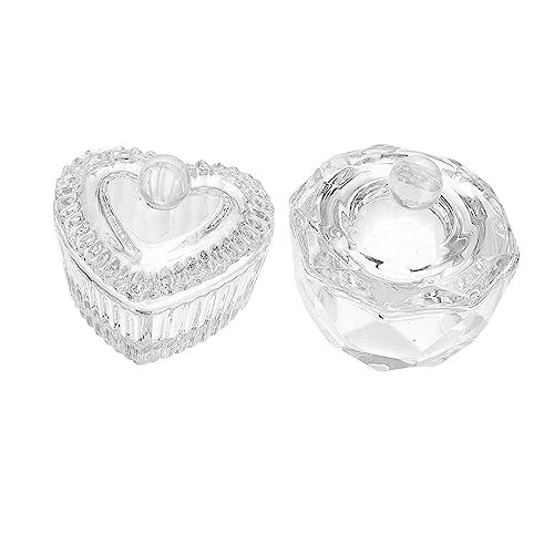 PLAFOPE Mix Acrylic Liquids Powders Effortlessly 2 Crystal Nail Art Cups Lids Liquid Holders