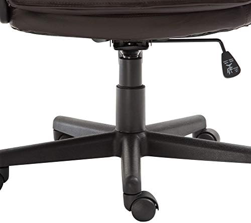 HOMCOM Swivel Executive Office Chair Mid Back Faux Leather Computer Desk Chair for Home with Double-Tier Padding, Arm, Wheels, Brown