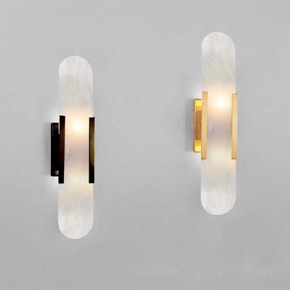 French Brass Wall Sconce Modern Cloud Stone Wall Mount Light for Bedside Luxury Wall Night Lamp Living Room Alabaster Wall Sconces for Corridor Stairs Vintage Light Fixture for Decor