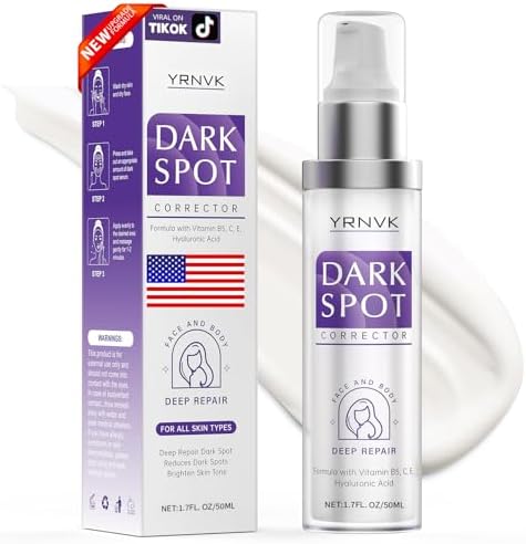 YRNVK Dark Spot Remover for Face, Dark Spot Corrector Cream, Rapid Tone Repair Upgraded Formula Retinol Serum for Sun Spots, Age Spots, Skin Brown, Melasma Skin Care with Vitamin C for Women 1.7 Fl OZ