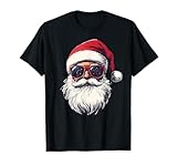 Cool Santa Claus Face Retro Sunglasses Christmas Men Boys T-Shirt