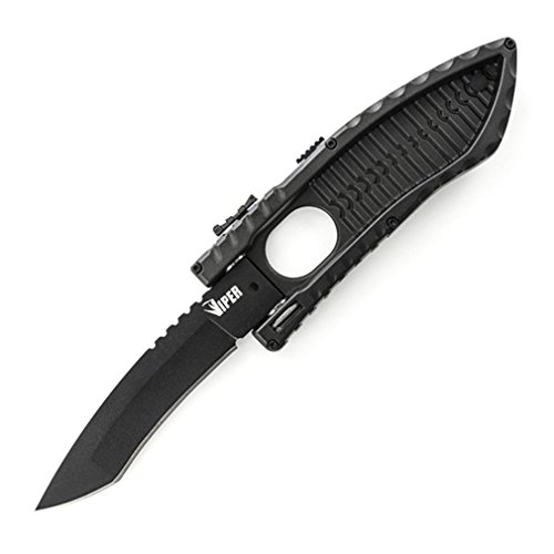 Schrade SCHSA2TB Viper Assisted Side-Opening Drop-Point Folding Knife, 3-Inch, Black