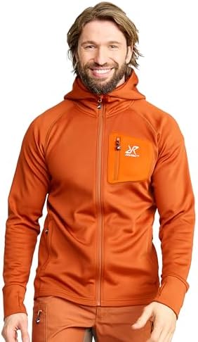 RevolutionRace Evolution Stretch Fleece Hoodie für Herren, Zip Hoodie für Wandern und Outdoor-Aktivitäten