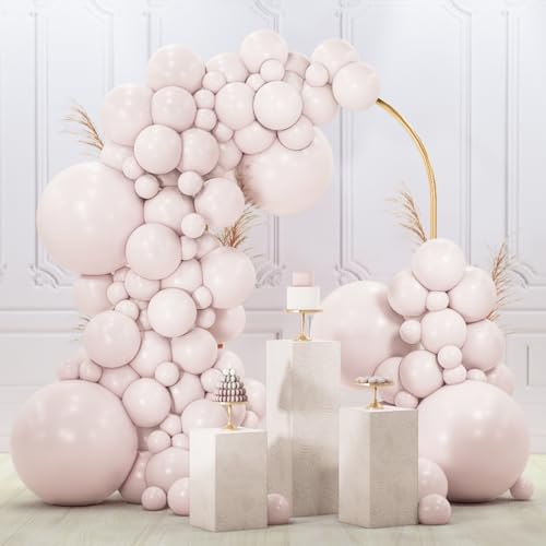Image of PartyWoo Beige Balloons 120pcs Different Sizes of 18 12 10 5 Inch Boho Cream Ivory Neutral Balloon Arch Kit Garland for Wedding Graduation Engagement Baby Shower Birthday Party Decorations White-F60