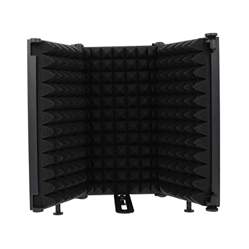 Mikinona 1pc Protector de Micrófono Plegable Portátil con Filtro Pop y Reducción de Ruido para Grabación y Transmisión en Vivo Negro miniatura 1