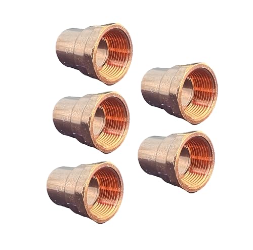 EZ-FLUID Plumbing 1-1/2" C X FIP LF Copper Female Adapter Pressure Copper Fittings,Sweat Solder Connection for Residential,Commercial Pipe. (5)