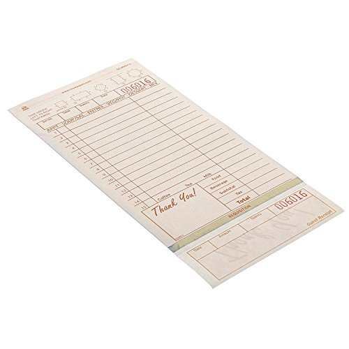 Royal Tan Guest Check Board, Carbonless 3 Part Loose With 15 Lines, Case Of 2000 #TOP1