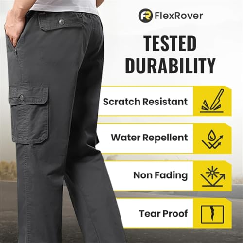 Adorlina Flex Cargo Pants for Men, FlexRover - Ultra Comfort Flex Fit Multi-Pocket Durable Pants for Work2