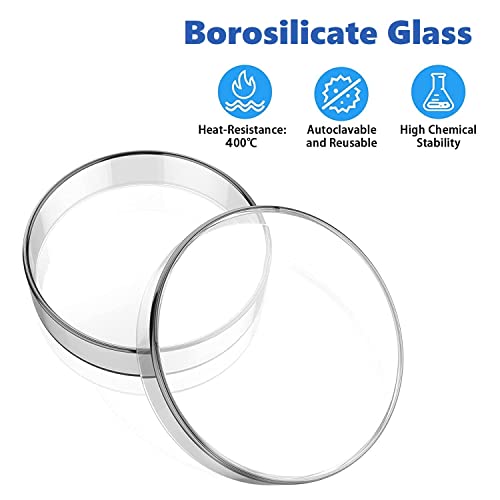 Creahub 90119026 60 Mm Glass Petri Dishes With Lids, 10 Pcs Autoclavable Lab Petri Plates thumb #2