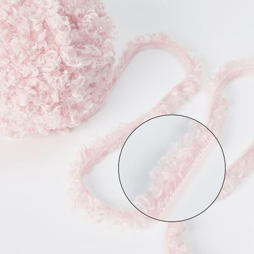 Pretty Jolly Teddy Fur Yarn - Super Soft, Chunky, Fluffy Faux Fur - Total Length 2×50m (100g×2) - Light Pink - Image 3