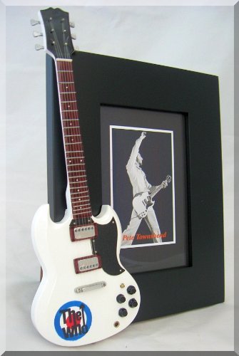 PETE TOWNSHEND Miniature Guitar Frame The WHO SG white - Les Beatles, Paul McCartney, John Lennon, RIngo Starr, George Harrison PETE TOWNSHEND Miniature Guitar Frame The WHO SG white