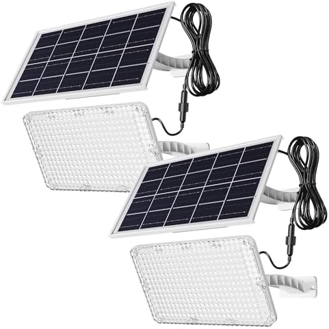 JACKYLED 1000 Lumen 299 LED Solar Dusk to Dawn Light Outdoor Gray 2 Pack