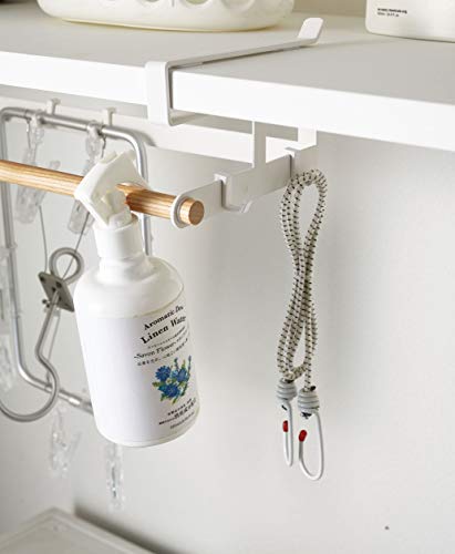 Yamazaki 4124 Home Under-Shelf Hanger Holder-Laundry Hanging Storage Rack Organizer | Steel + Wood | Undershelf Solution, Alloy, White - Image 4
