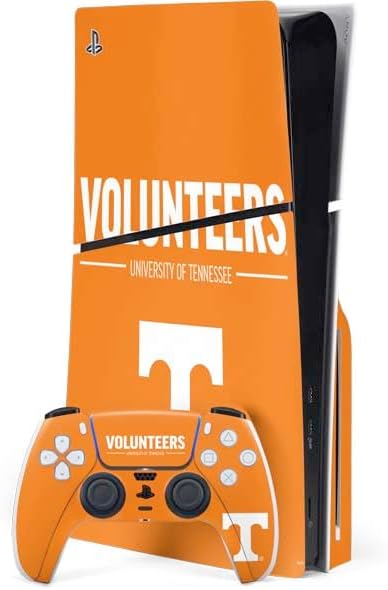 Skinit Decal Gaming Skin Compatible with PS5 Slim Disk Bundle - Officially Licensed University of Tennessee-Knoxville T Logo Vols on Gray Design