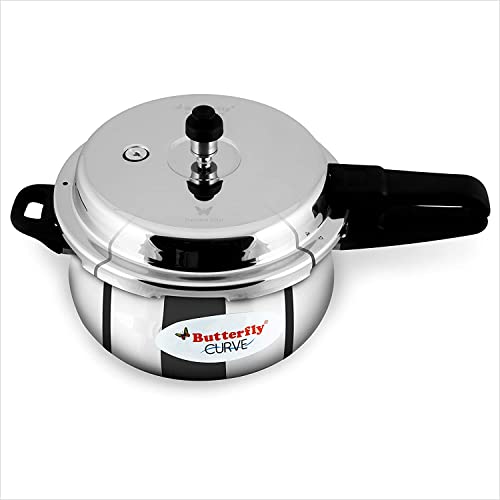 Butterfly Stainless Steel 5.5-Liter Curve Pressure Cooker, Large, Silver #TOP2
