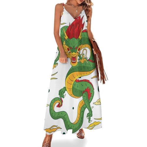 Robe longue pour femme ete sans manches style maxi fluide pour la plage