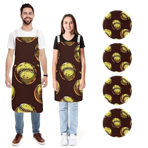 Tabliers de cuisine réglables avec grandes poches lot de 2