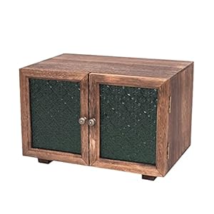 zyr Retro Cupboard Minimalistischer Aufbewahrungsschrank Grüne Geprägte Begonie Glastür Lagerschrank Küche Arbeitsplatz Kabinett Massivholz Desktop Kleinkabinett