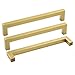 Gold Cabinet Knobs Drawer Pulls Furniture Hardware Kitchen Cabinet Handles - Goldenwarm LSJ12GD160 Brushed Brass 6-1/4 Inch Cabinet Pulls Square Cupboard Bathroom Door Knobs 10 Pack