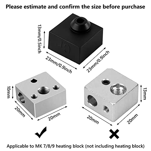 Creality Official 3D Printer Silicone Sock 3PCS 3D Printer Hotend Heater Block Cover Silicone Cover MK7/ 8/9 for Ender 3 Ender 3 Pro Ender 5 CR-10 10S S4 S5 Anet A8, (Black)