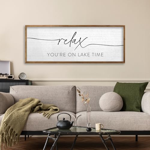 TQianJiang Relax You're On Lake Time Wall Decor 32"×12" Lakeside