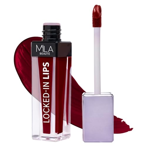 Image of MILA BEAUTE Locked In Lips Liquid Lipstick |12 Hour Transfer Proof Formula with Hyaluronic Acid | Highly Pigmented Lipsticks | Shade -