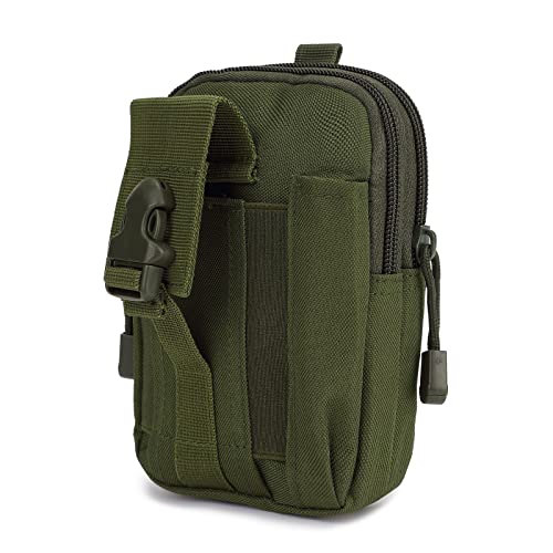Long Keeper Hiking Waist Bag Small Molle Pouch Tactical Utility Belt Pouch, Outdoor Waist Pack, EDC Pocket Organiser Bag with Cell Phone Holster for Cycling Running Hiking