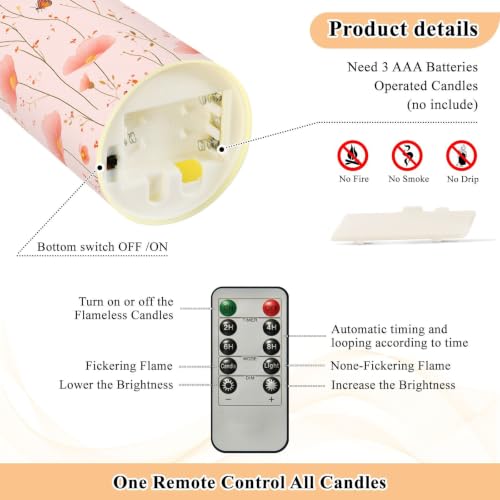 Pilar velas sin llama de San Valentín con control remoto, pack de 2 5